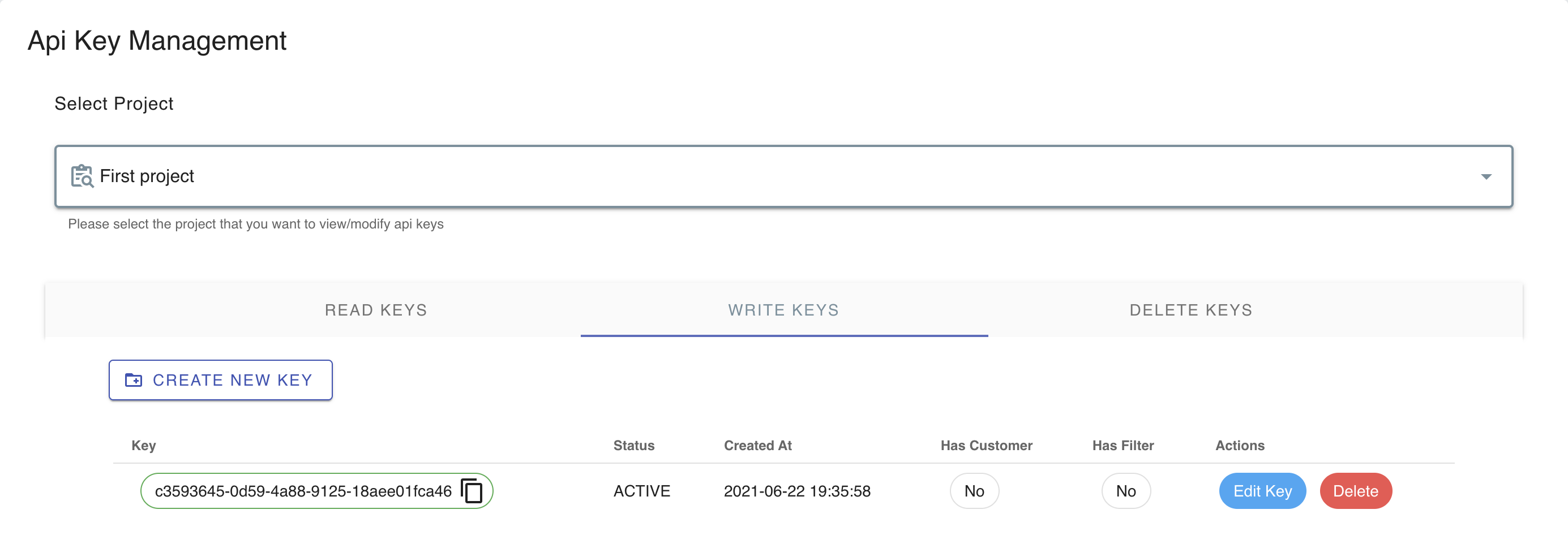 how to create eventbunker api key